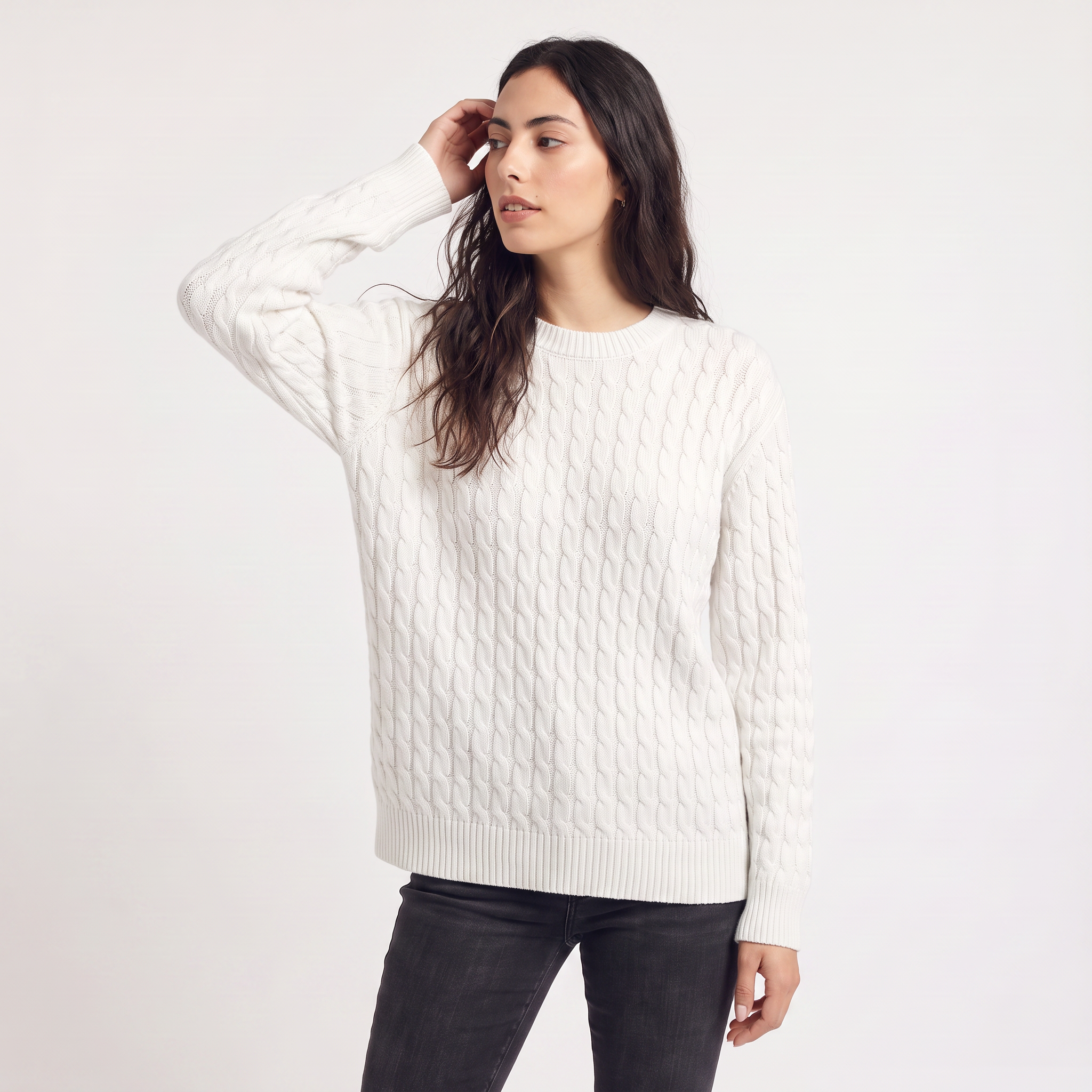 Women's Wool Oversized Cable Knit Sweater