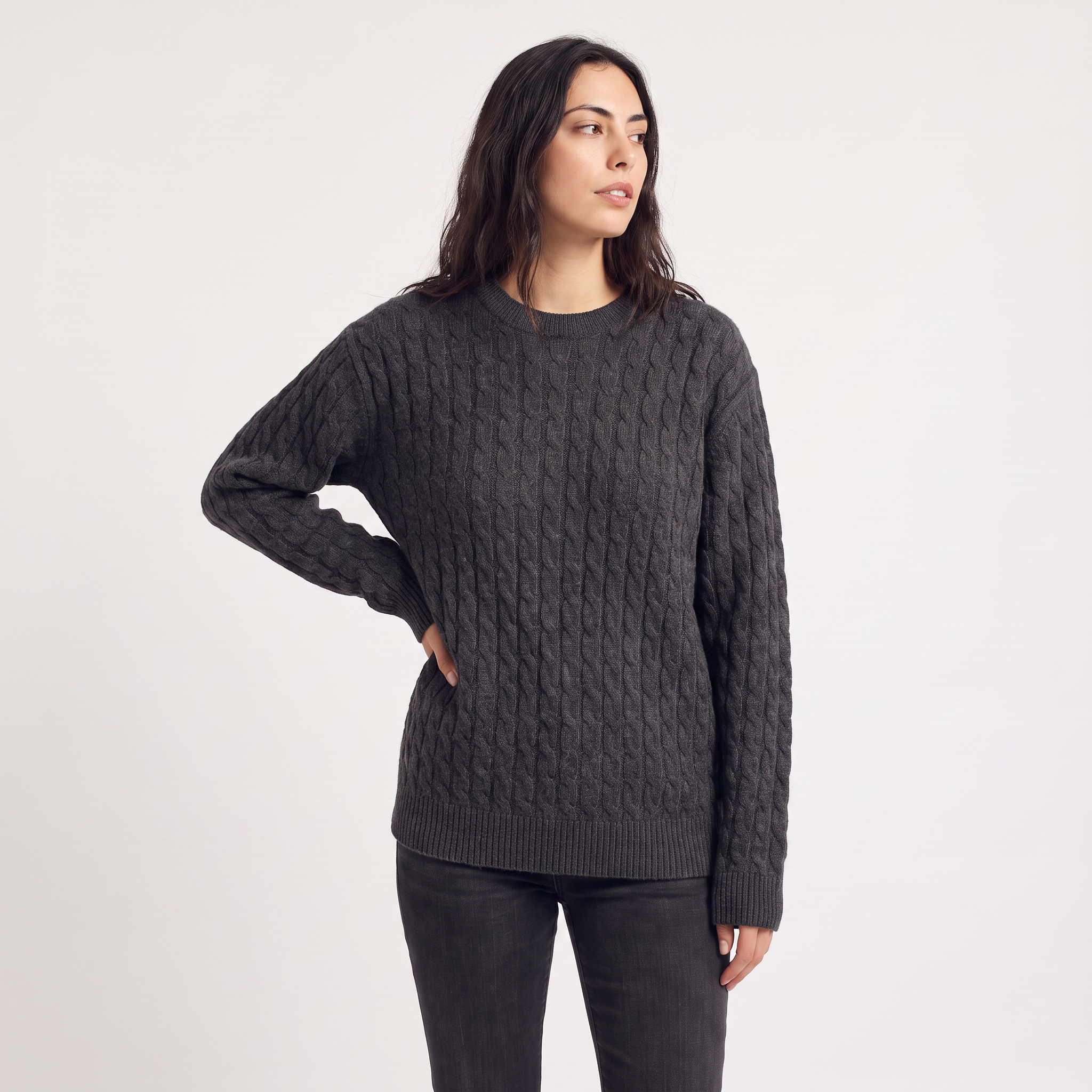 Women's Wool Oversized Cable Knit Sweater