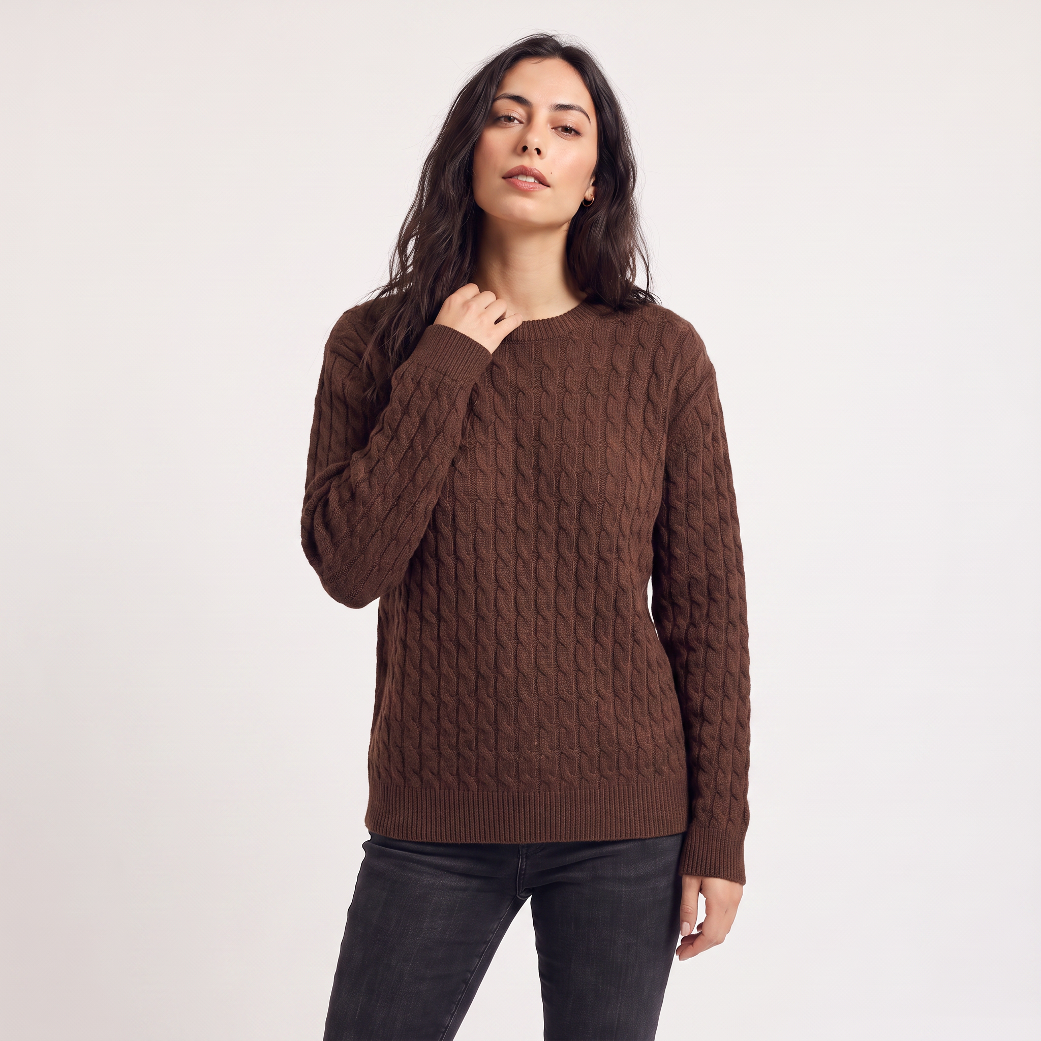 Women's Wool Oversized Cable Knit Sweater