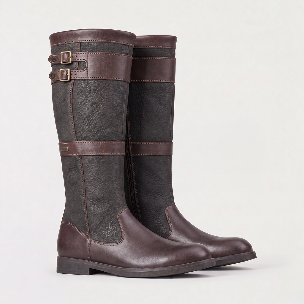 Women's Waterproof Knee-High Buckle Boots
