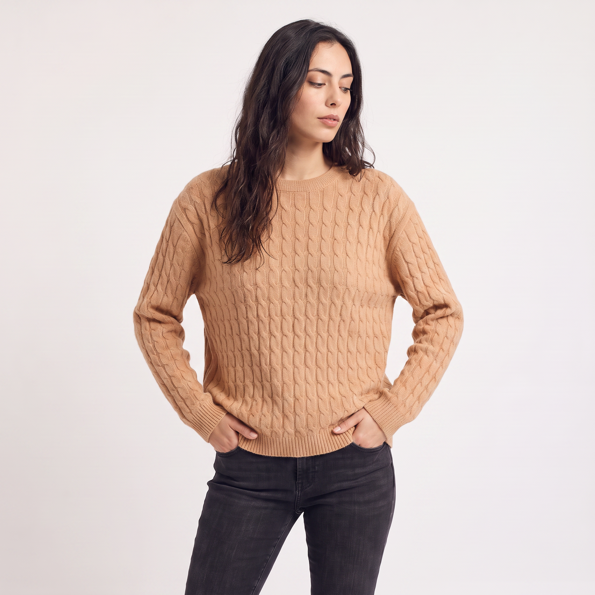 Women's Wool Oversized Cable Knit Sweater