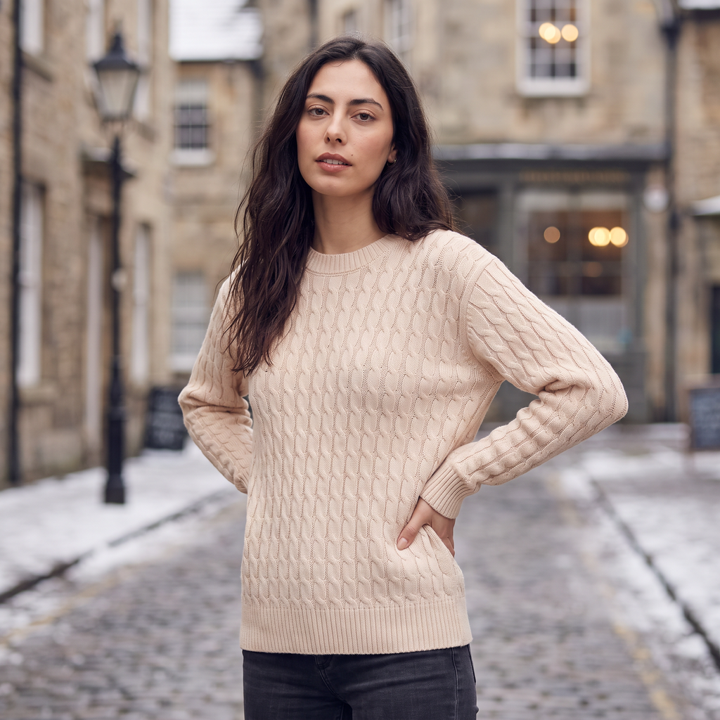 Women's Wool Oversized Cable Knit Sweater