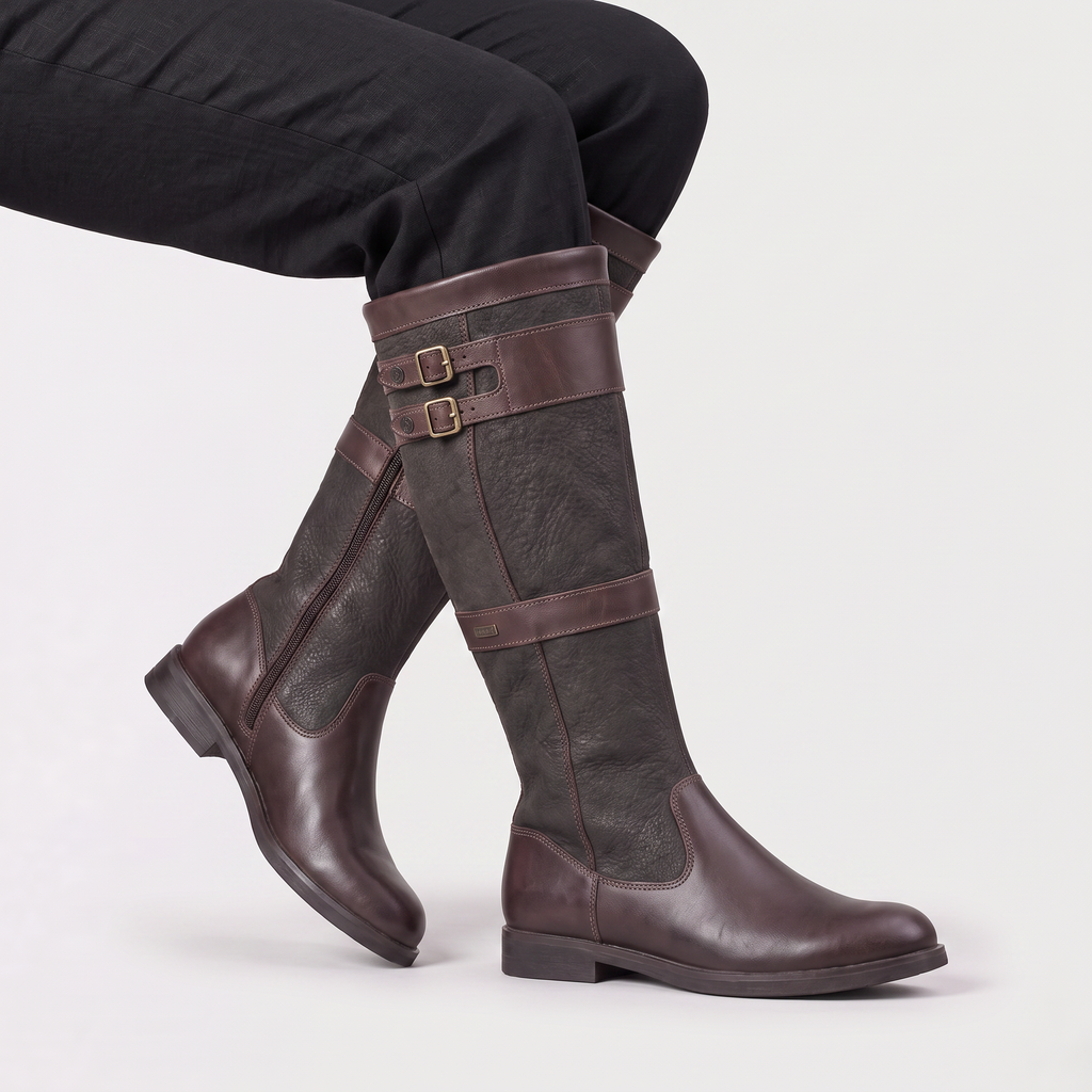 Women's Waterproof Knee-High Buckle Boots