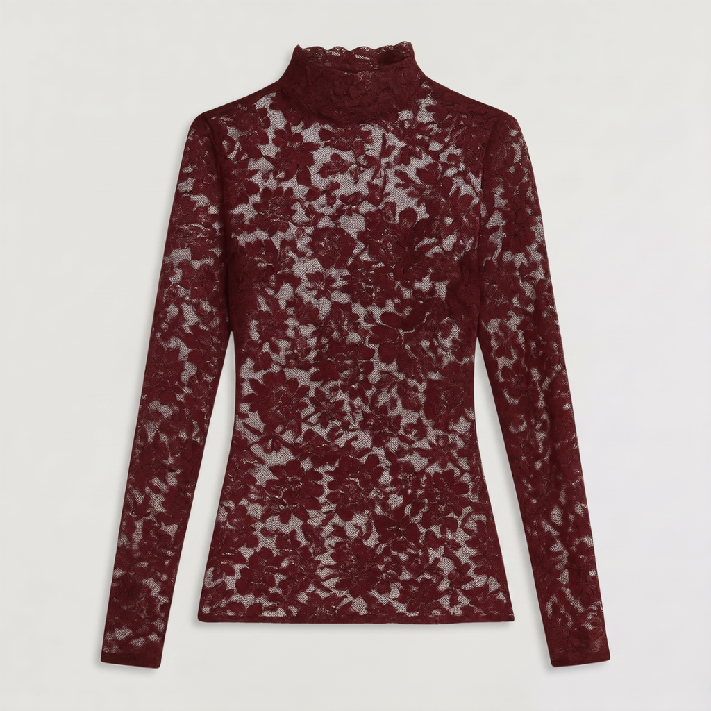 Women's Lace High-Neck Blouse