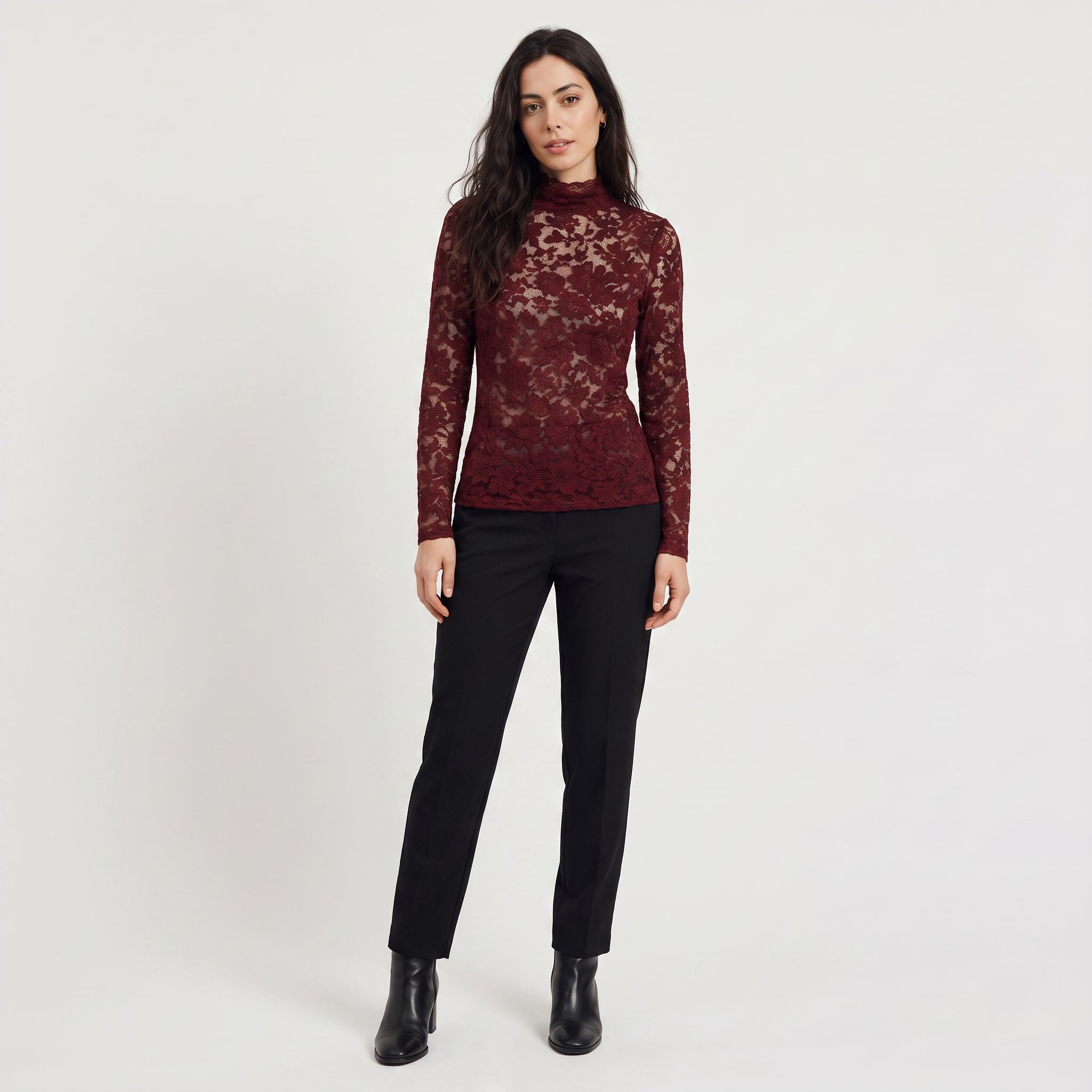 Women's Lace High-Neck Blouse