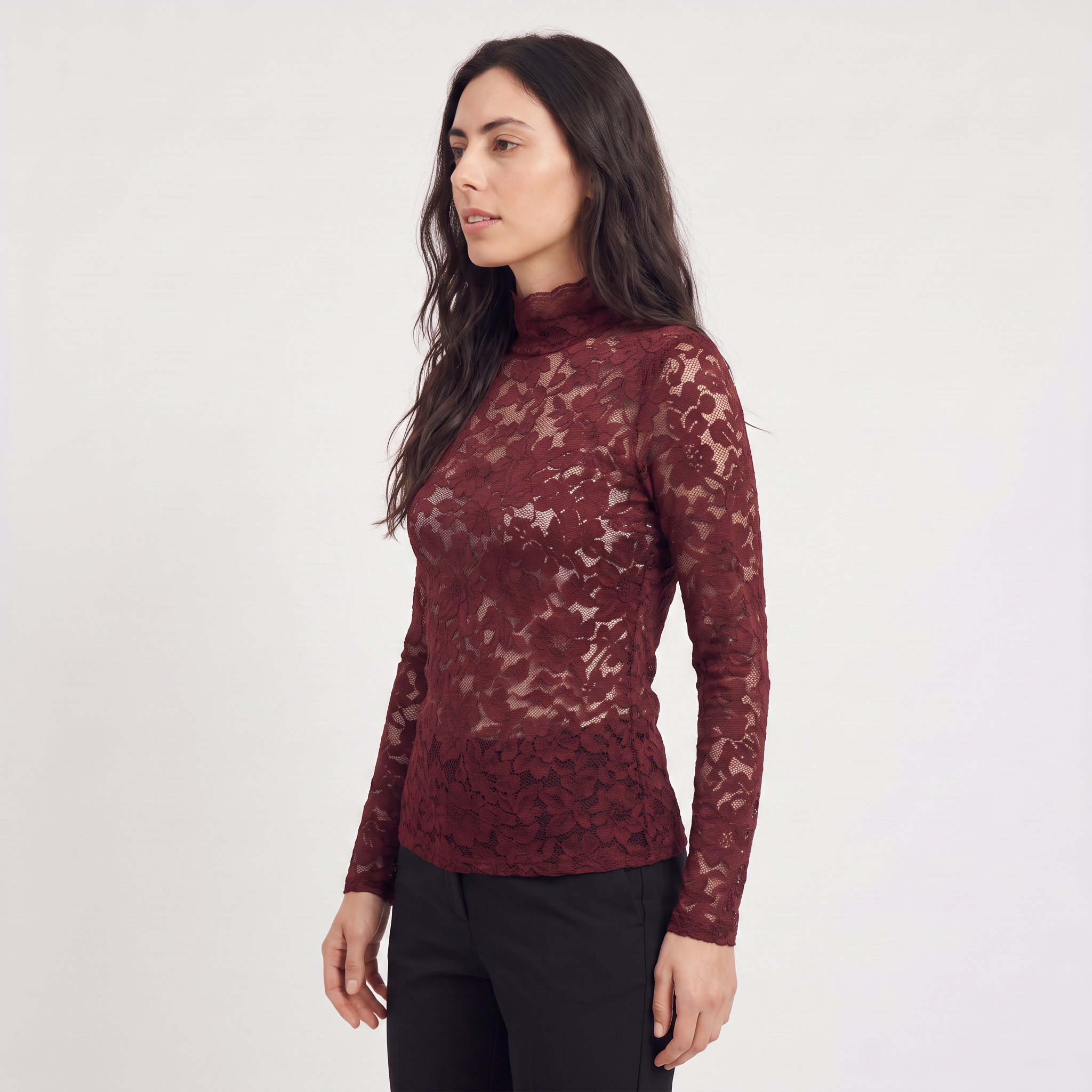 Women's Lace High-Neck Blouse