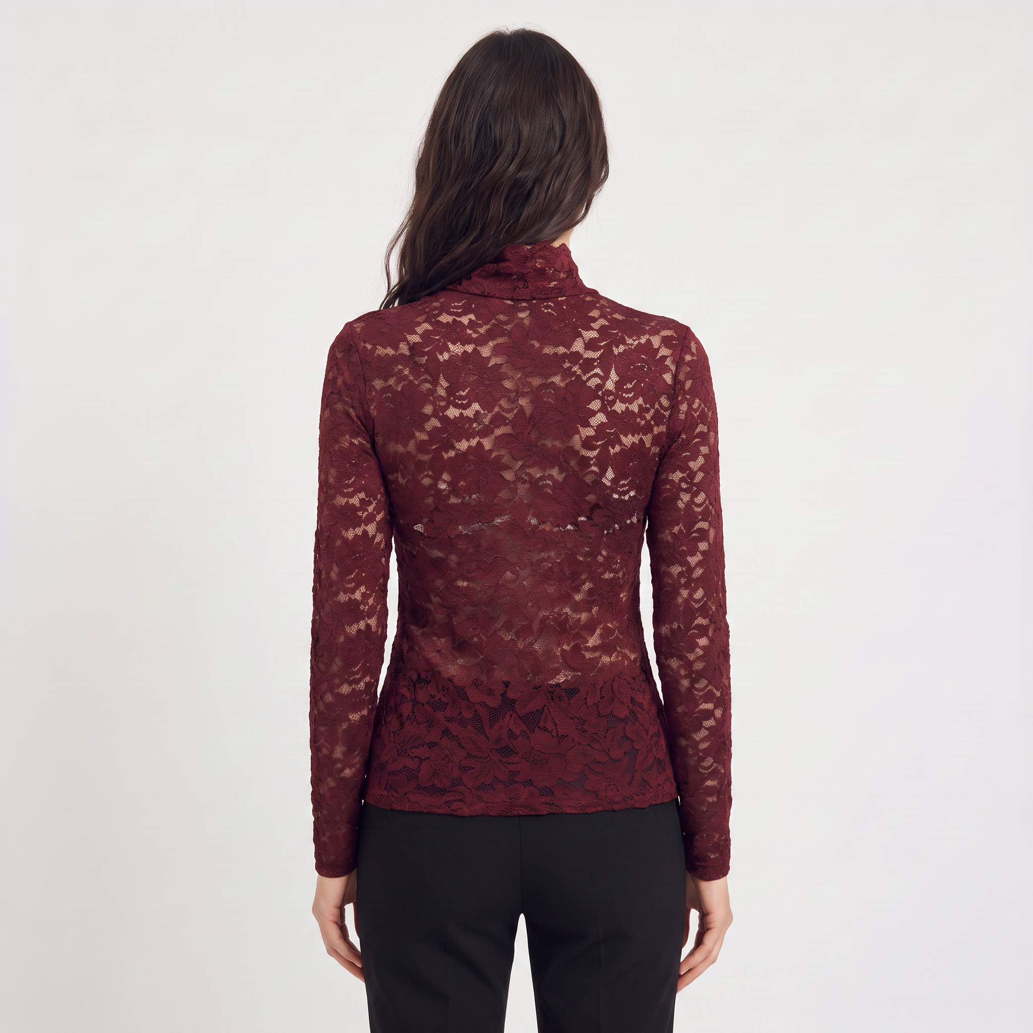 Women's Lace High-Neck Blouse