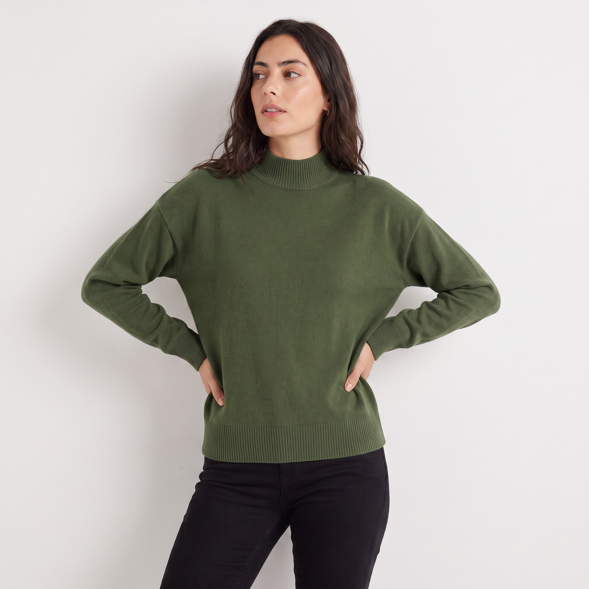 Women's Half-Neck Knitted Jumper