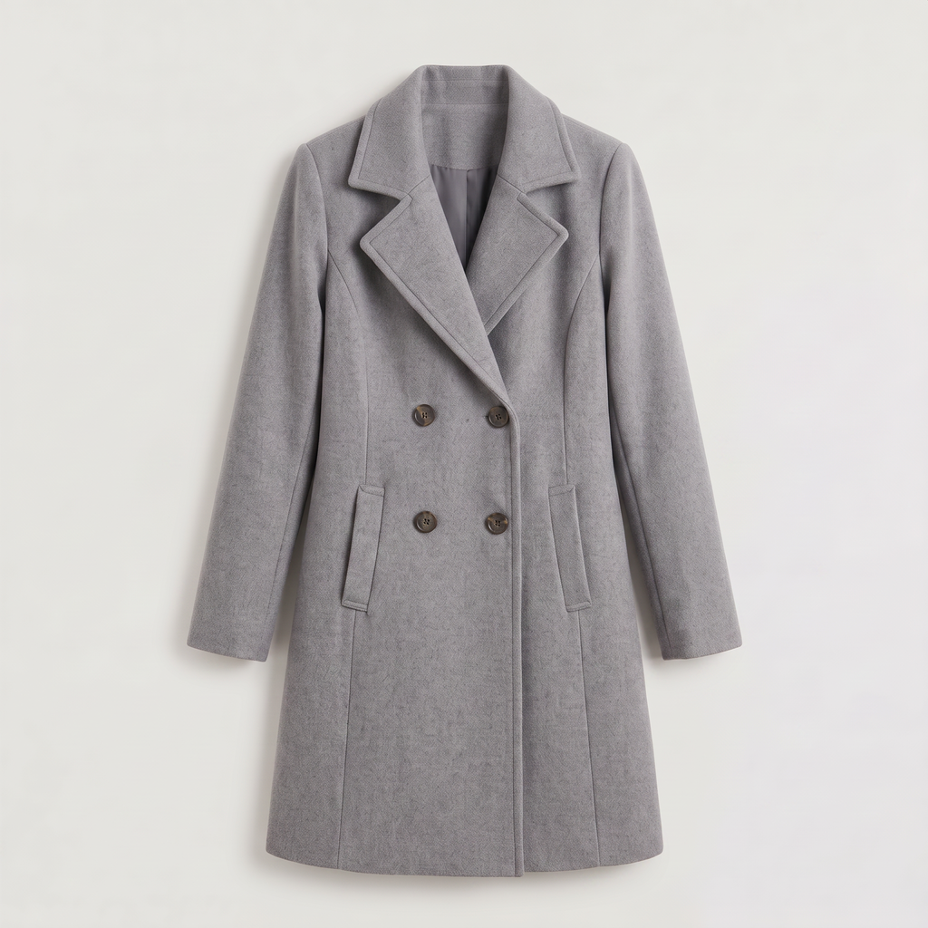 Women's Double-Breasted Wool Blend Coat