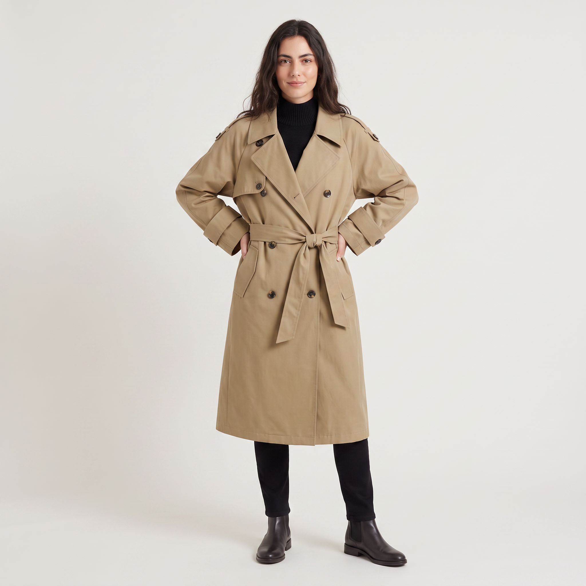 Women's Oversized Double-Breasted Trench Coat