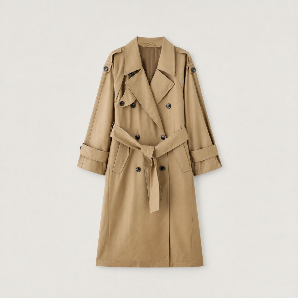 Women's Oversized Double-Breasted Trench Coat