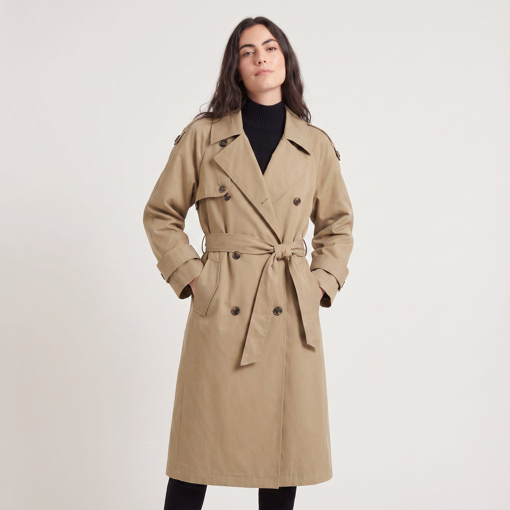 Women's Oversized Double-Breasted Trench Coat