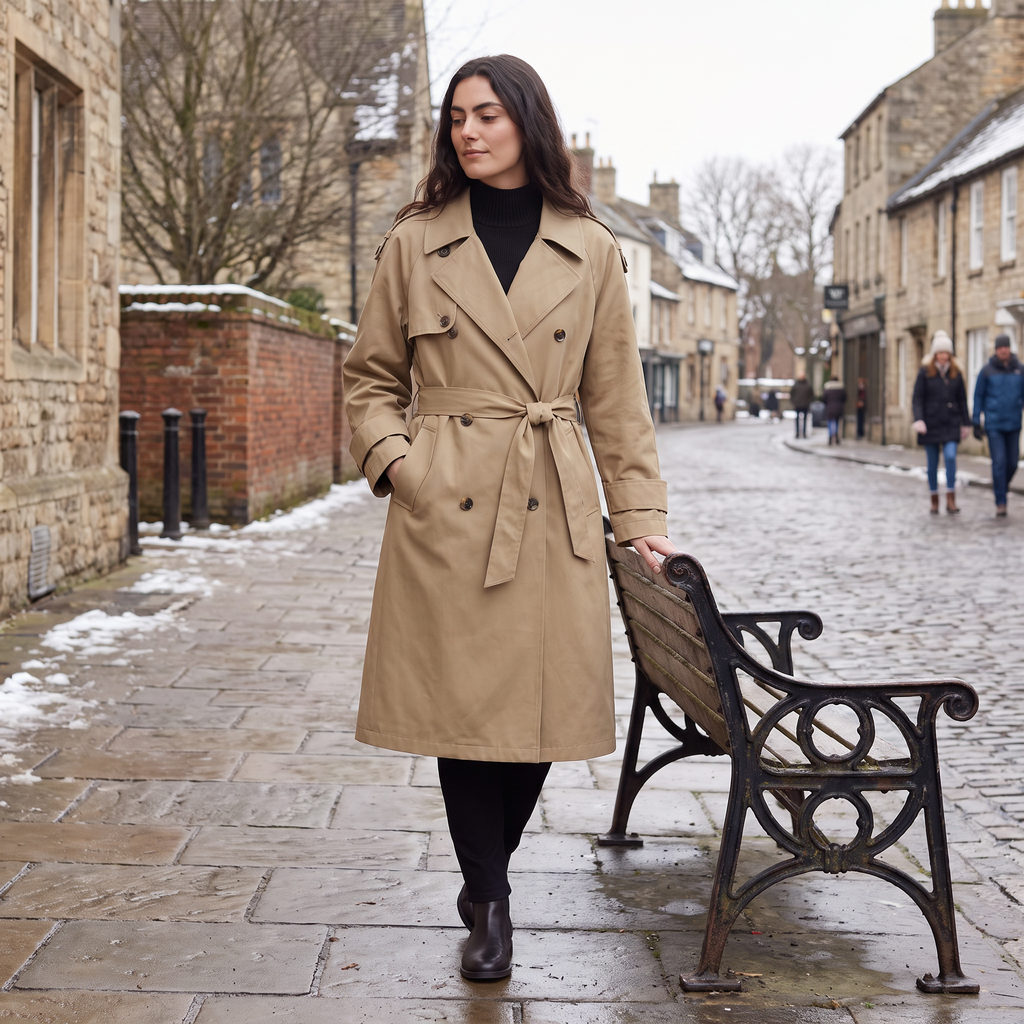 Women's Oversized Double-Breasted Trench Coat