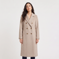 Women's Double-Breasted Wool Blend Long Coat