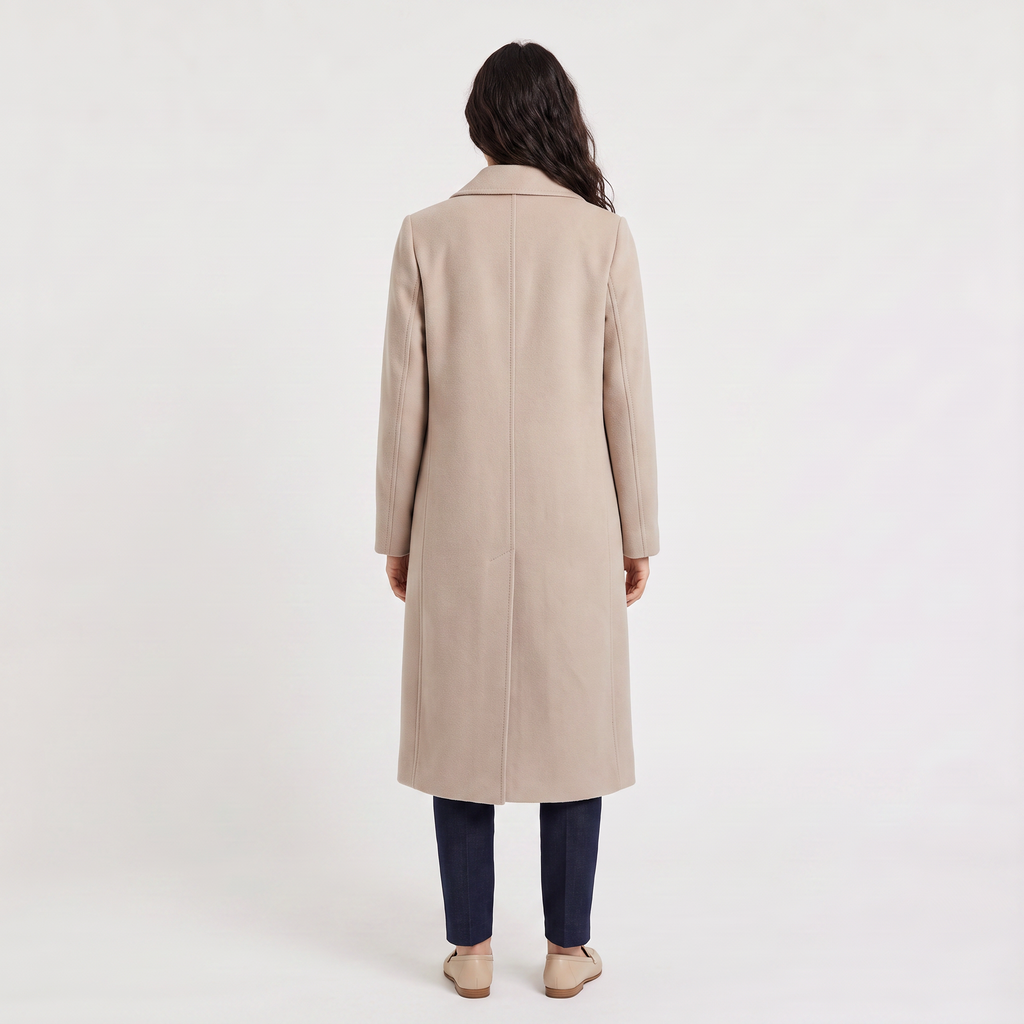 Women's Double-Breasted Wool Blend Long Coat