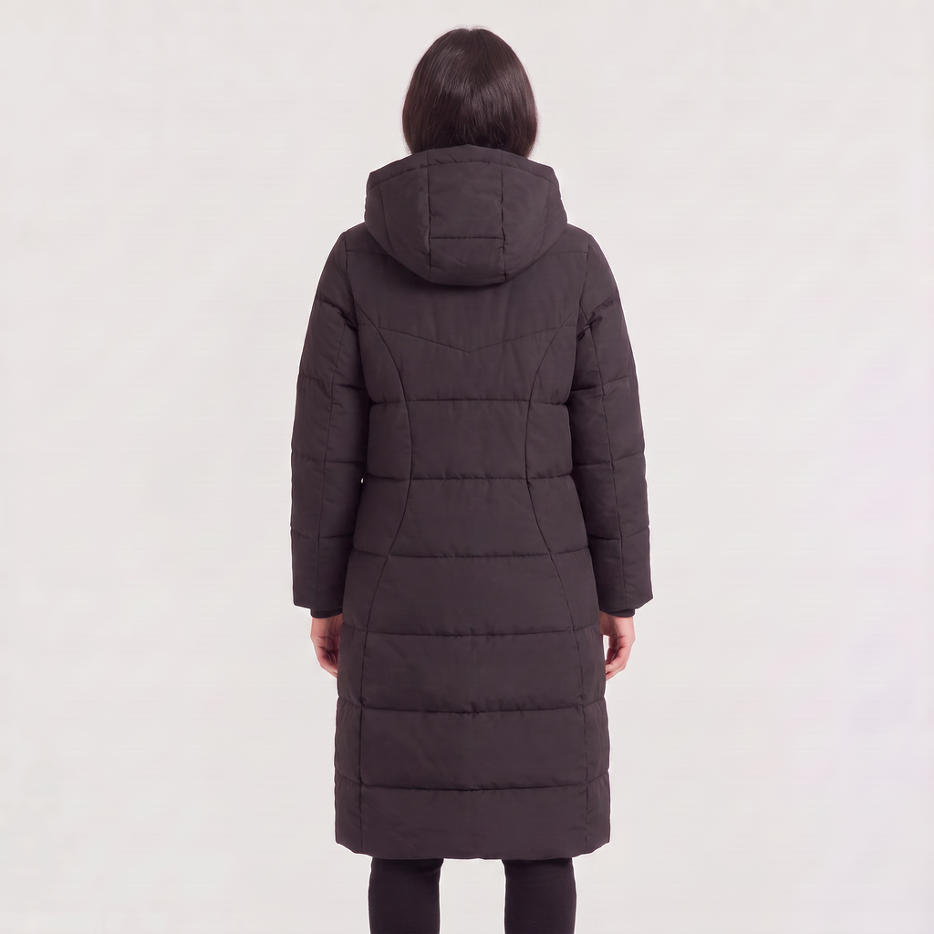 Women's Long Hooded Puffer Coat - Winter and Autumn Jacket