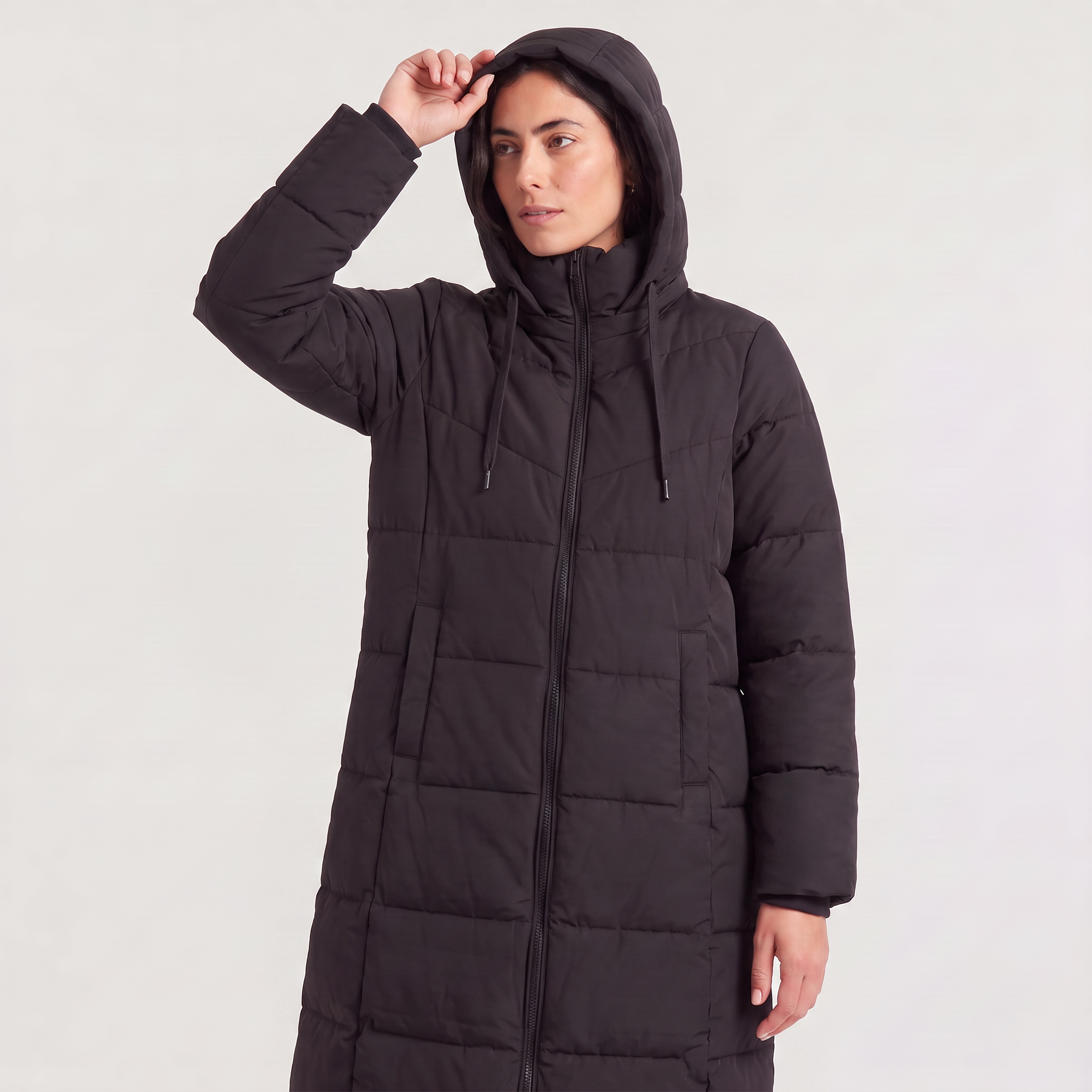 Women's Long Hooded Puffer Coat - Winter and Autumn Jacket