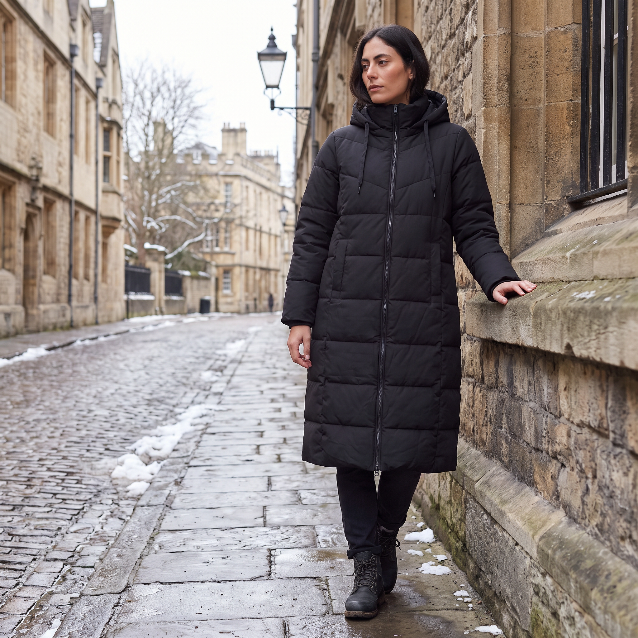 Women's Long Hooded Puffer Coat - Winter and Autumn Jacket