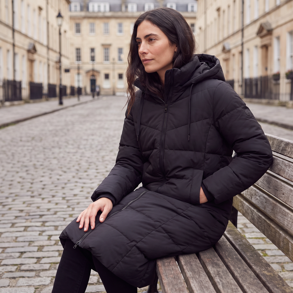 Women's Long Hooded Puffer Coat - Winter and Autumn Jacket
