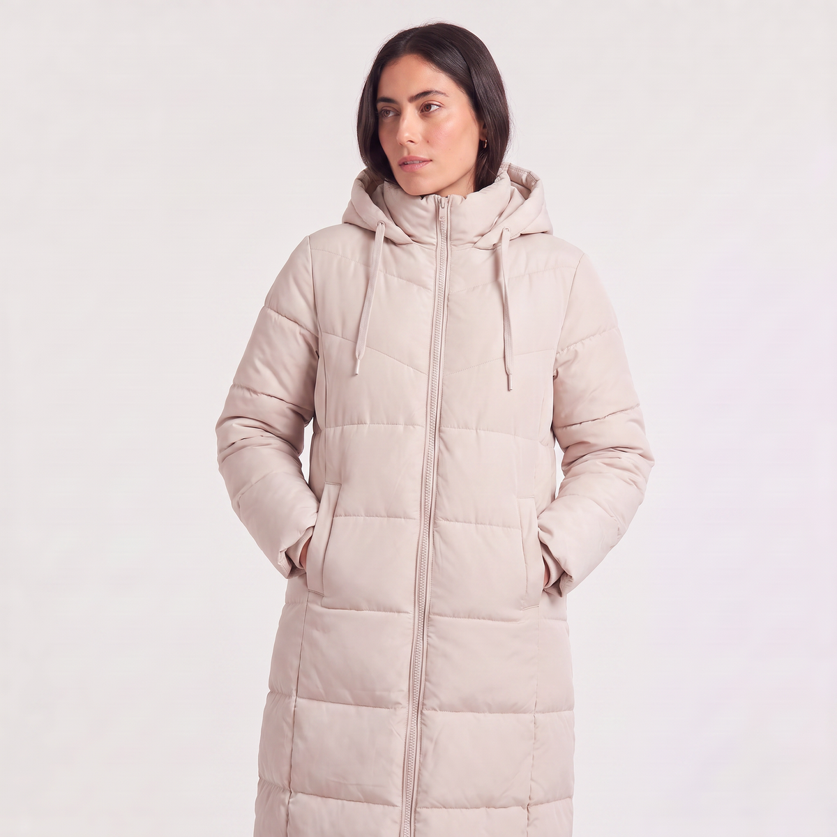 Women's Long Hooded Puffer Coat - Winter and Autumn Jacket
