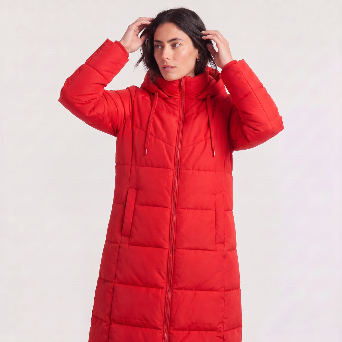 Women's Long Hooded Puffer Coat - Winter and Autumn Jacket
