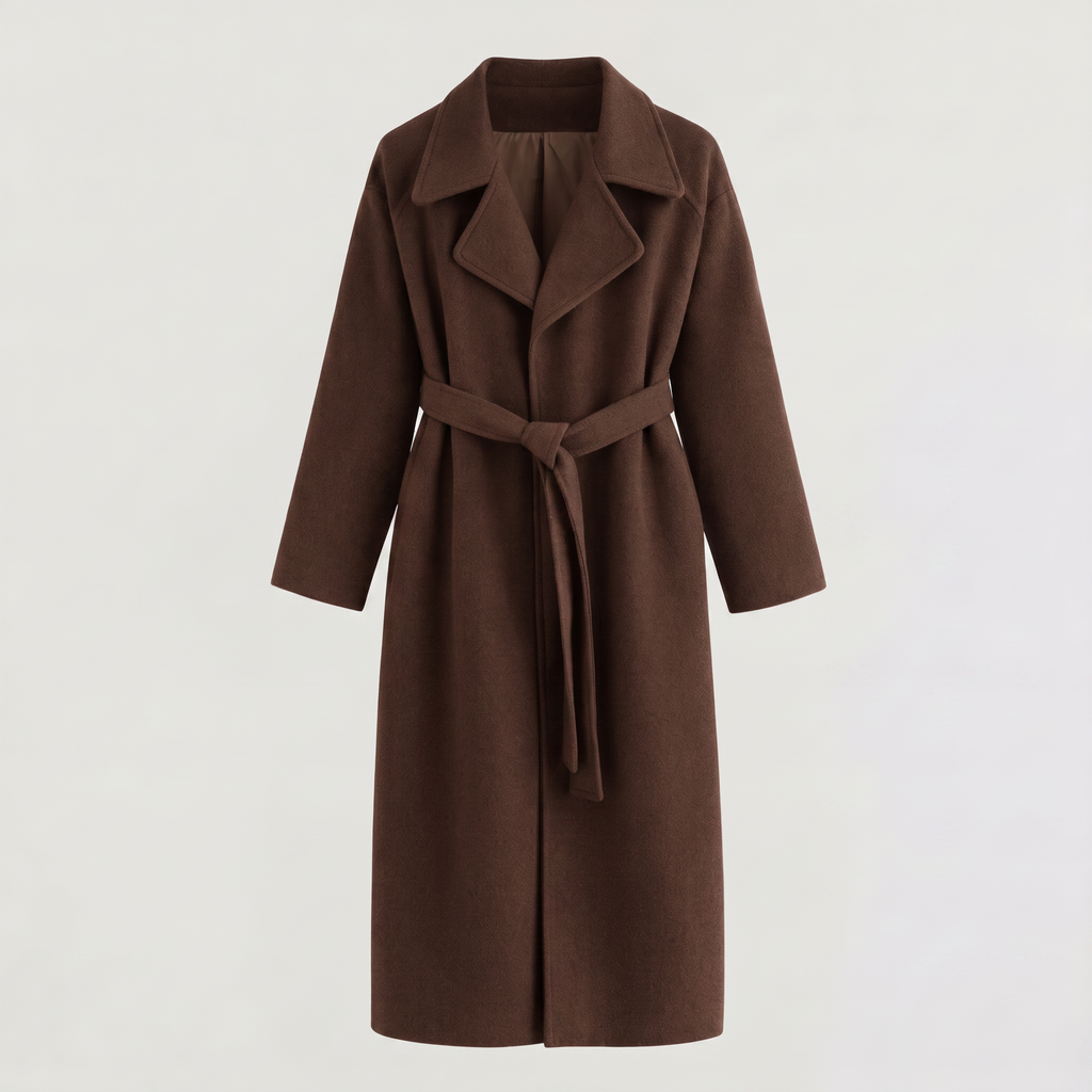 Women's Long Wrap Wool Blend Coat