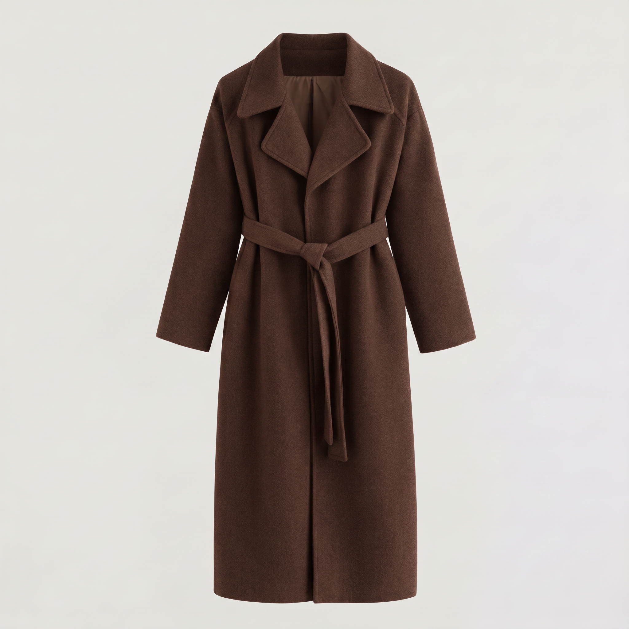 Women's Long Wrap Wool Blend Coat