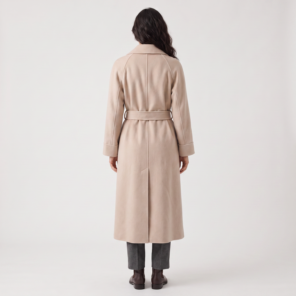 Women's Long Wrap Wool Blend Coat