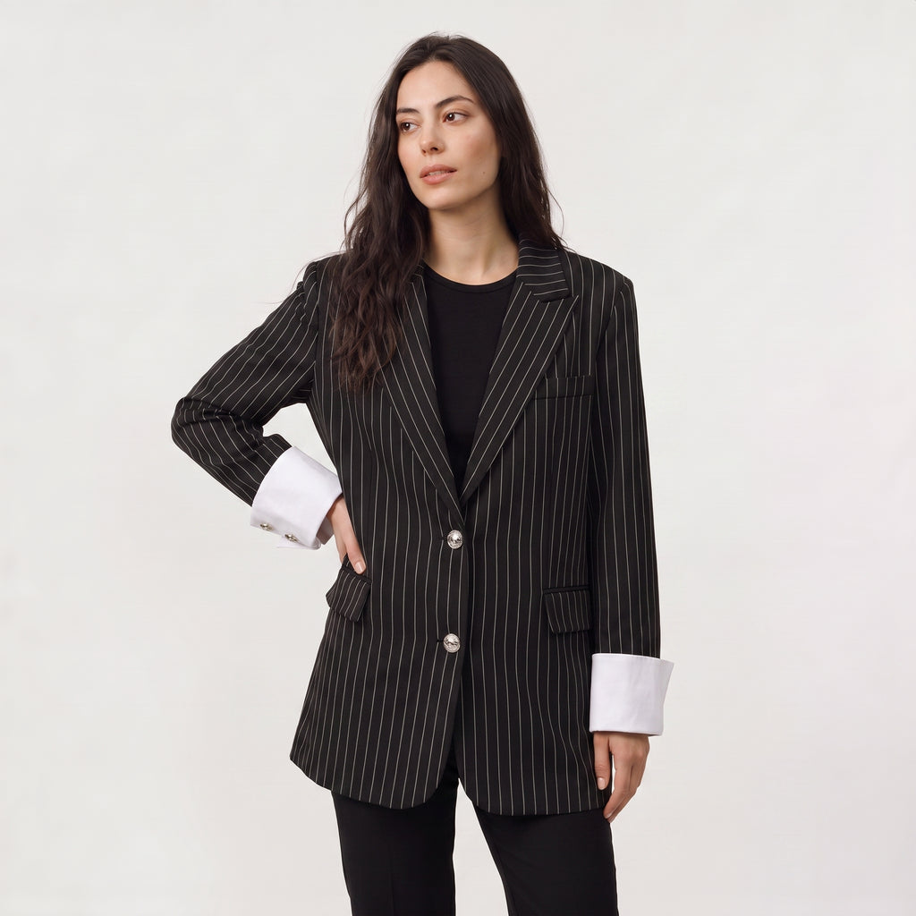 Women's Oversized Striped Blazer