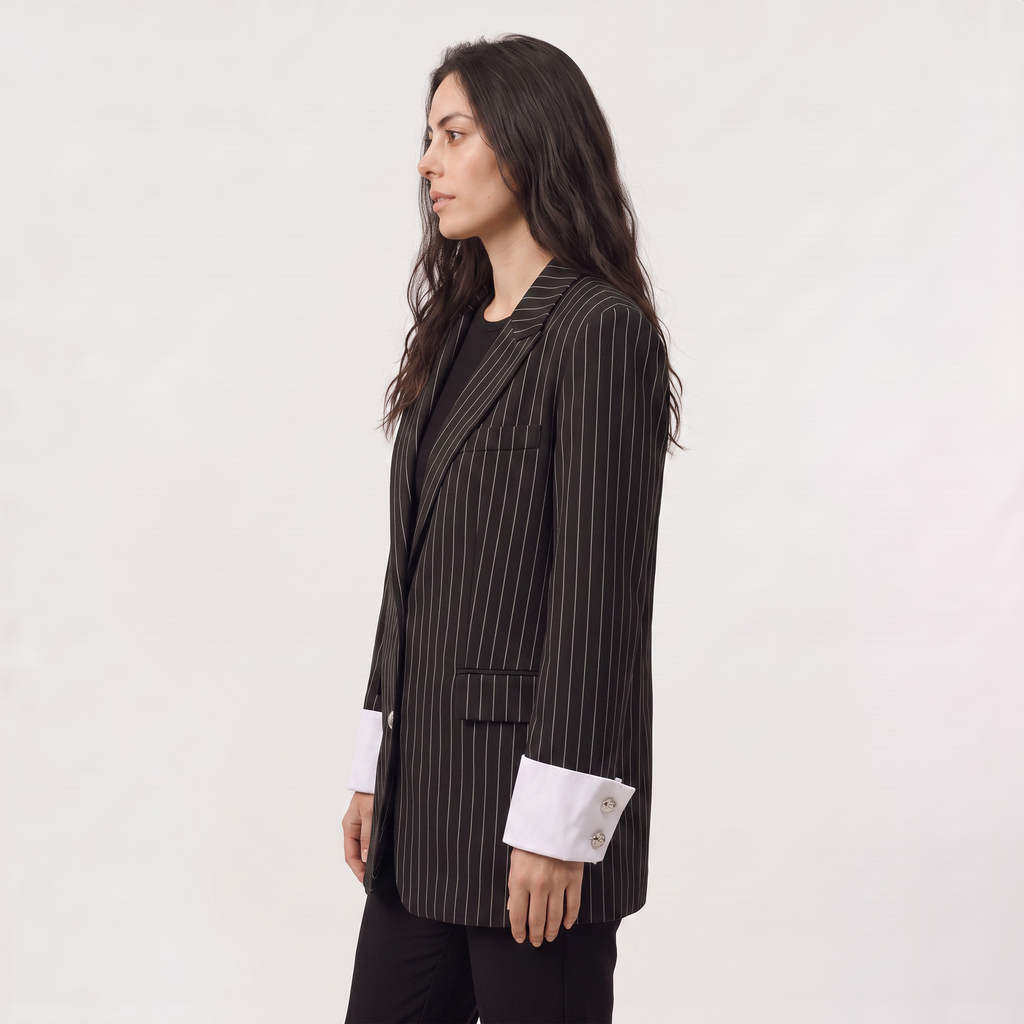 Women's Oversized Striped Blazer