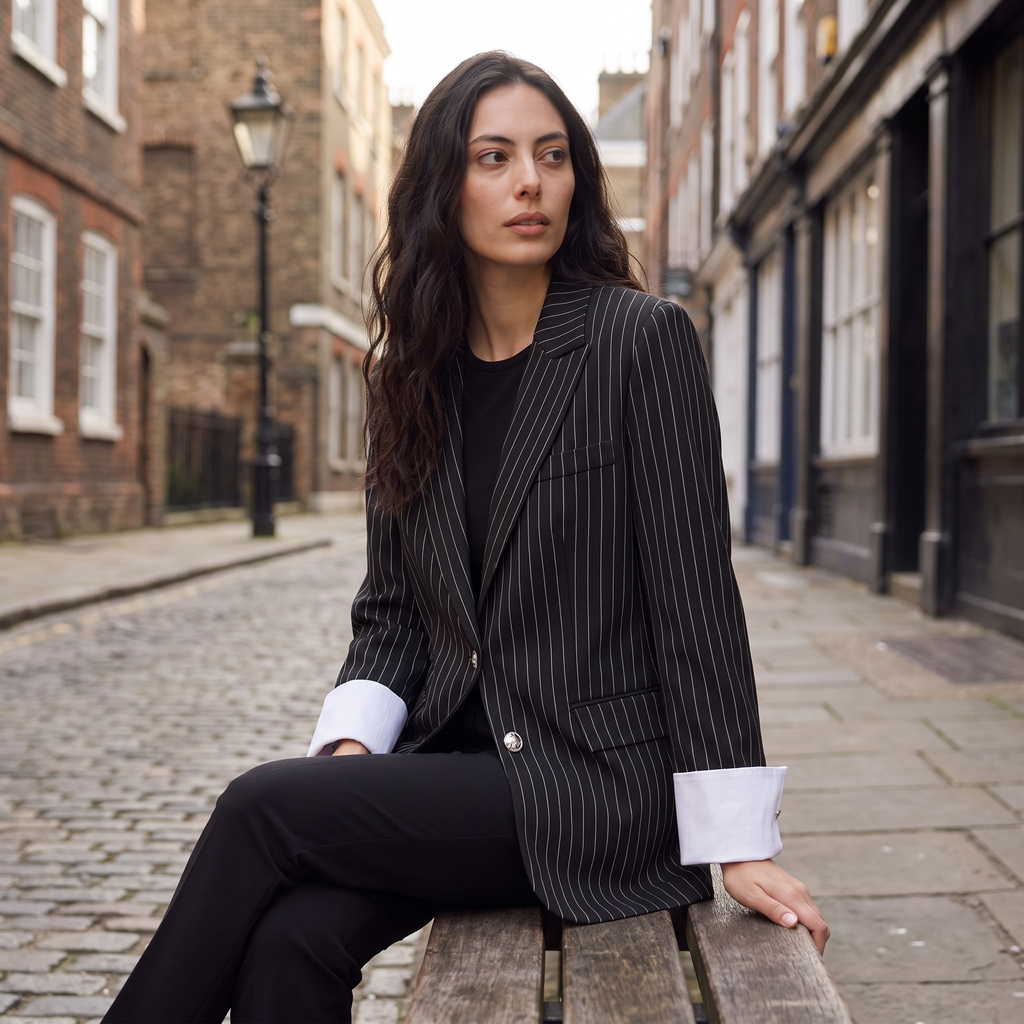 Women's Oversized Striped Blazer