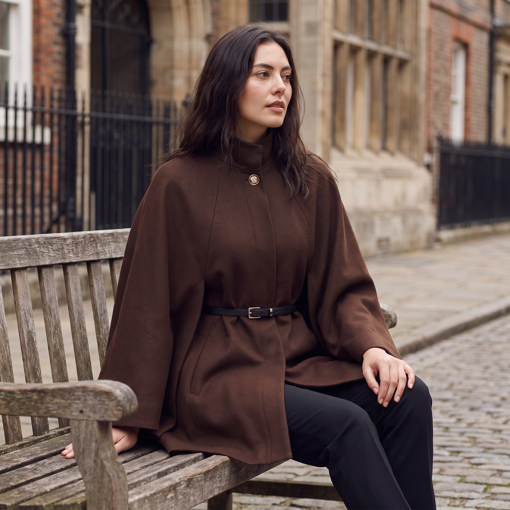 Women's Long Knit Poncho – Cape Coat