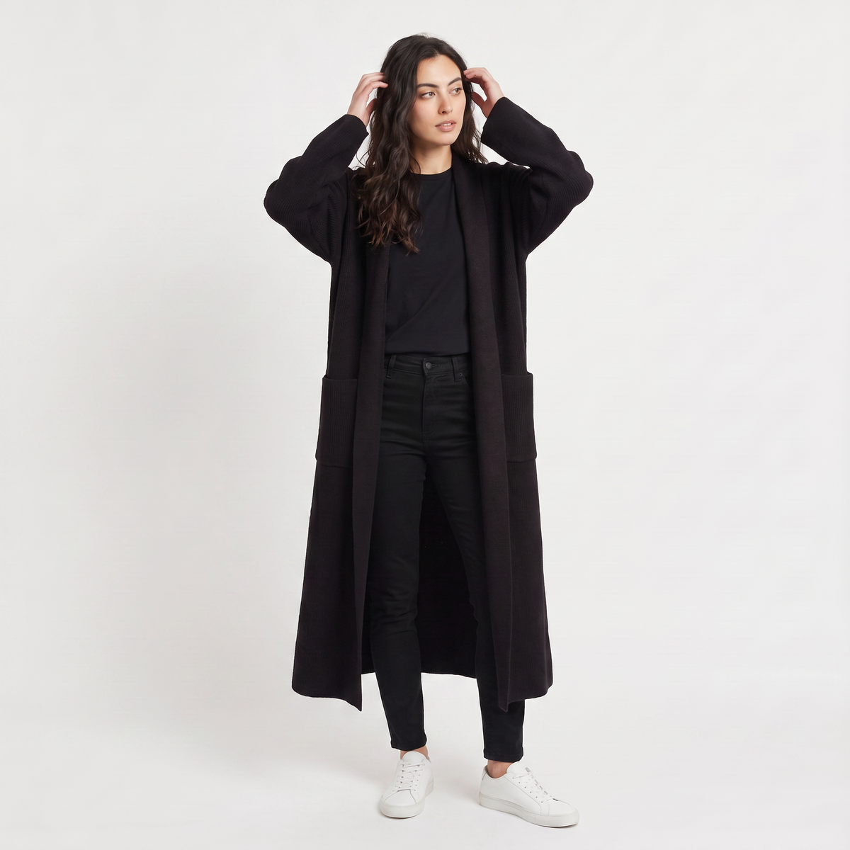 Women's Long Open-Front Cardigan