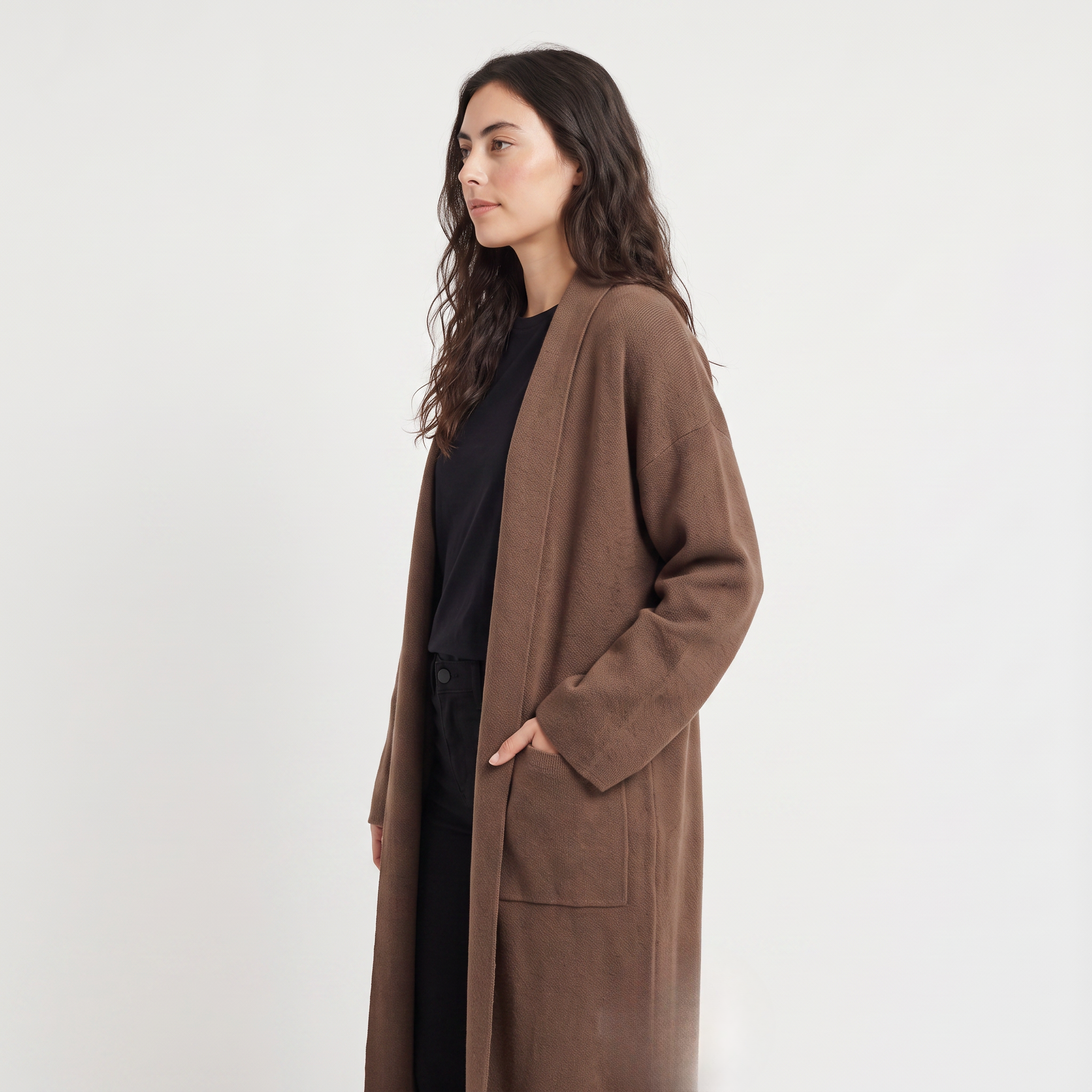 Women's Long Open-Front Cardigan