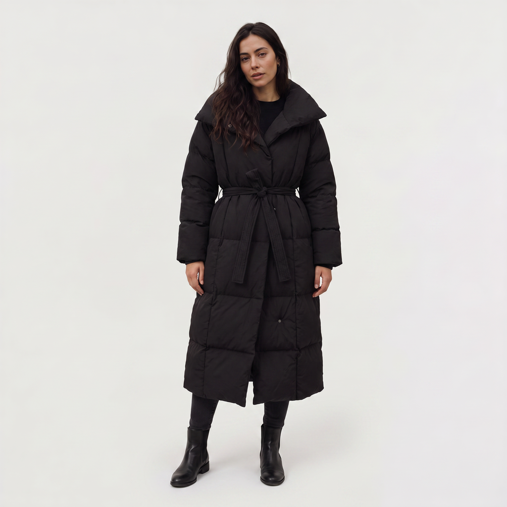 Women's Long Line Hooded Puffer Coat