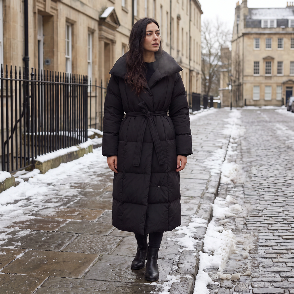 Women's Long Line Hooded Puffer Coat