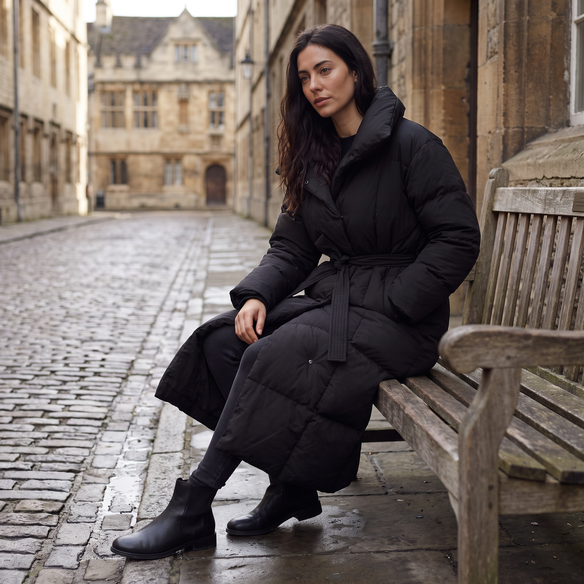 Women's Long Line Hooded Puffer Coat