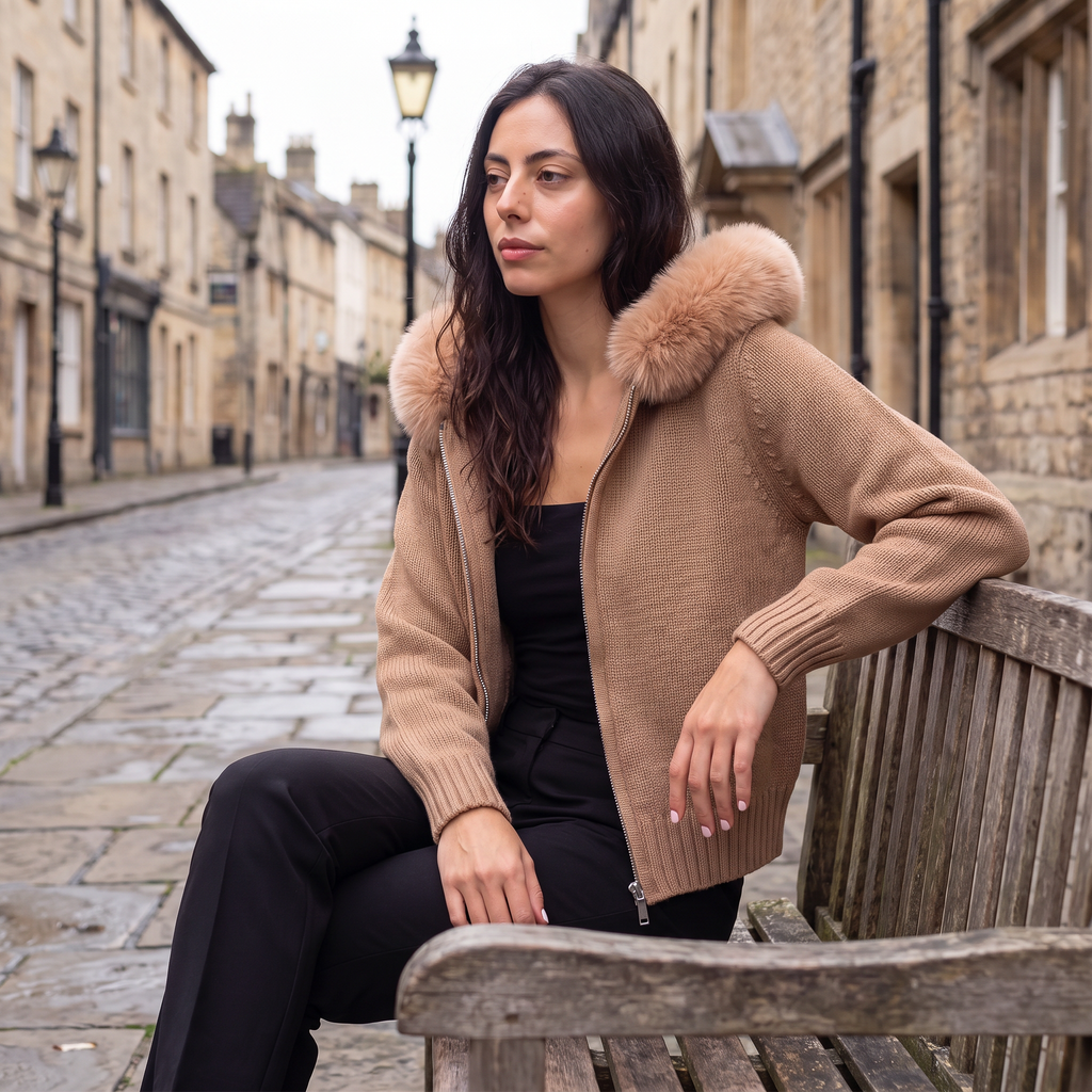 Women's Fur Collar Cardigan Jacket