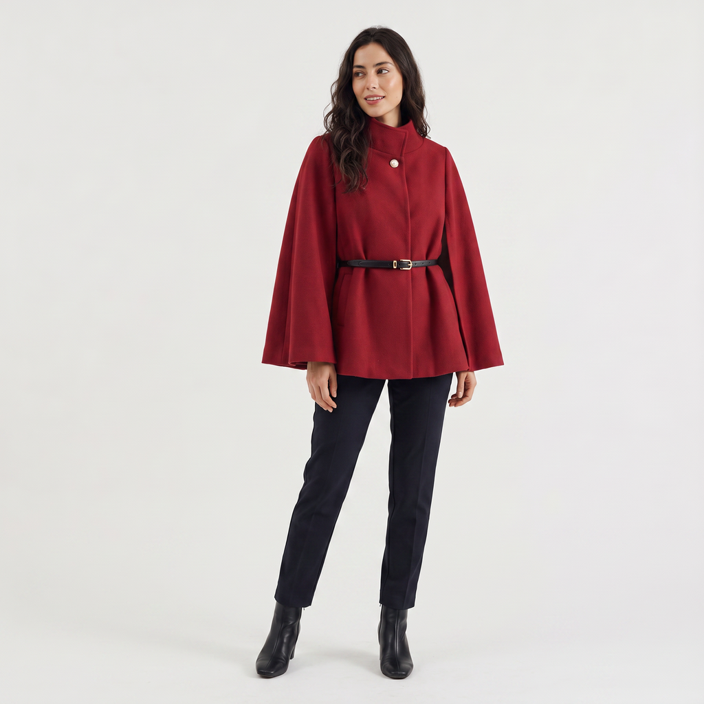 Women's Belted Cloak Coat