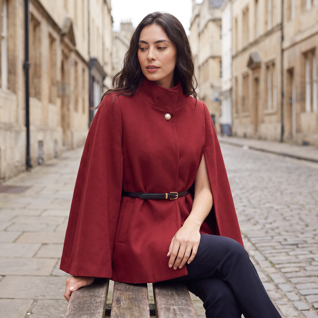 Women's Belted Cloak Coat