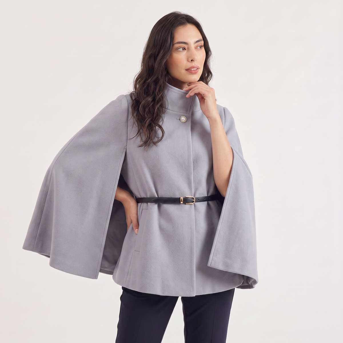Women's Belted Cloak Coat