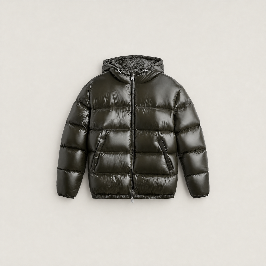 Women's Hooded Glossy Puffer Jacket