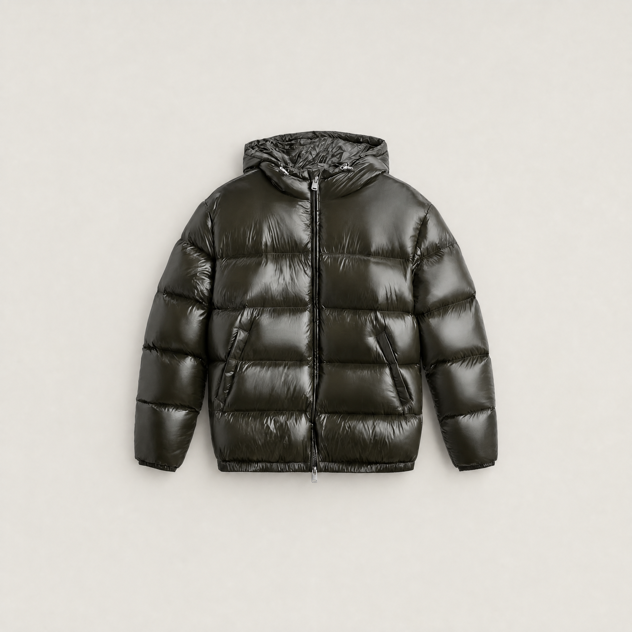Women's Hooded Glossy Puffer Jacket