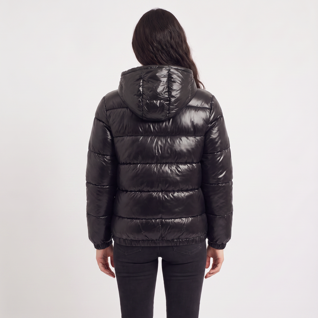 Women's Hooded Glossy Puffer Jacket
