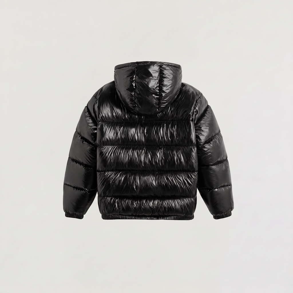 Men's Hooded Glossy Puffer Jacket