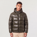 Men's Hooded Glossy Puffer Jacket