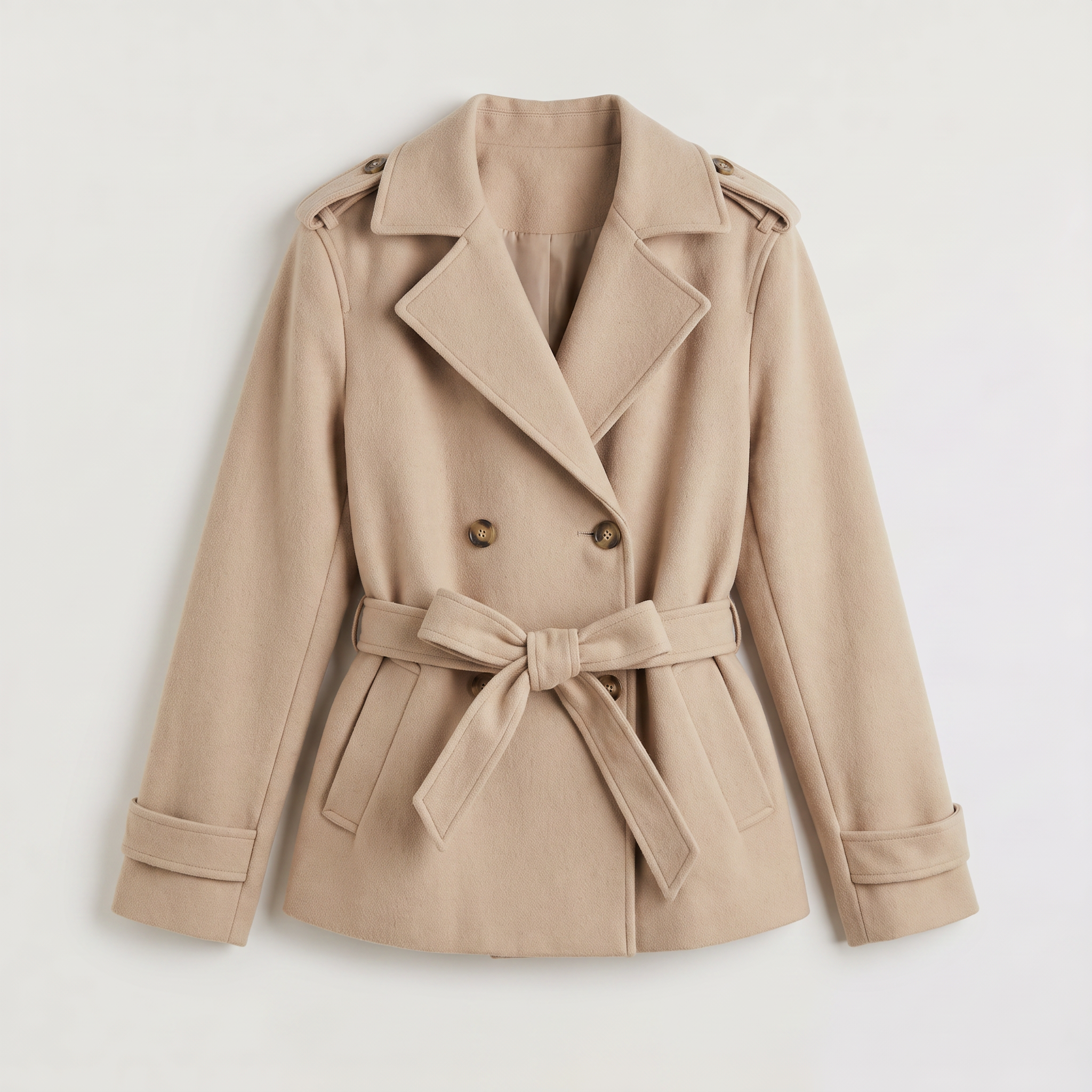 Women's Oversized Wool Blend Short Trench Coat
