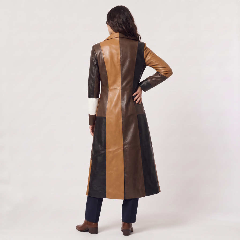 Women's Patchwork Trench Coat
