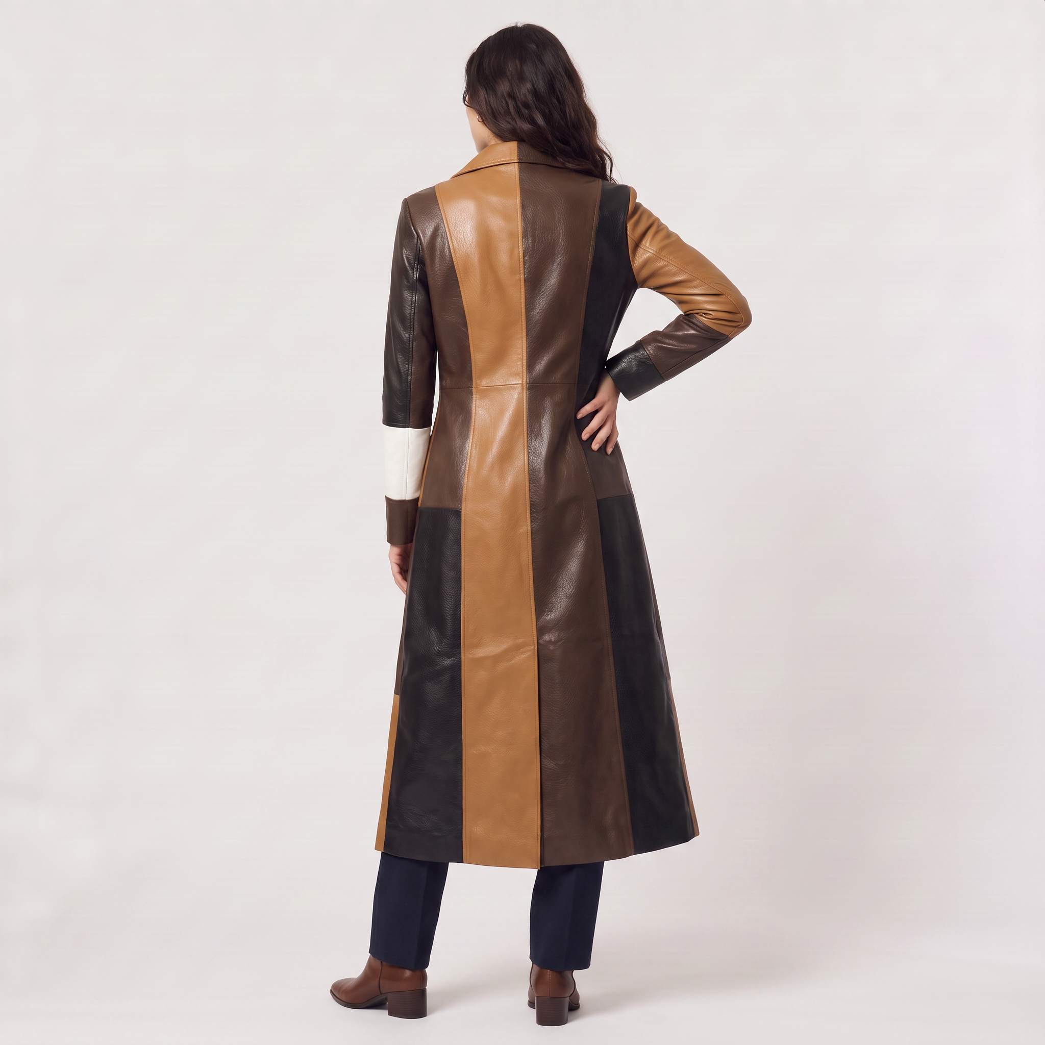 Women's Patchwork Trench Coat
