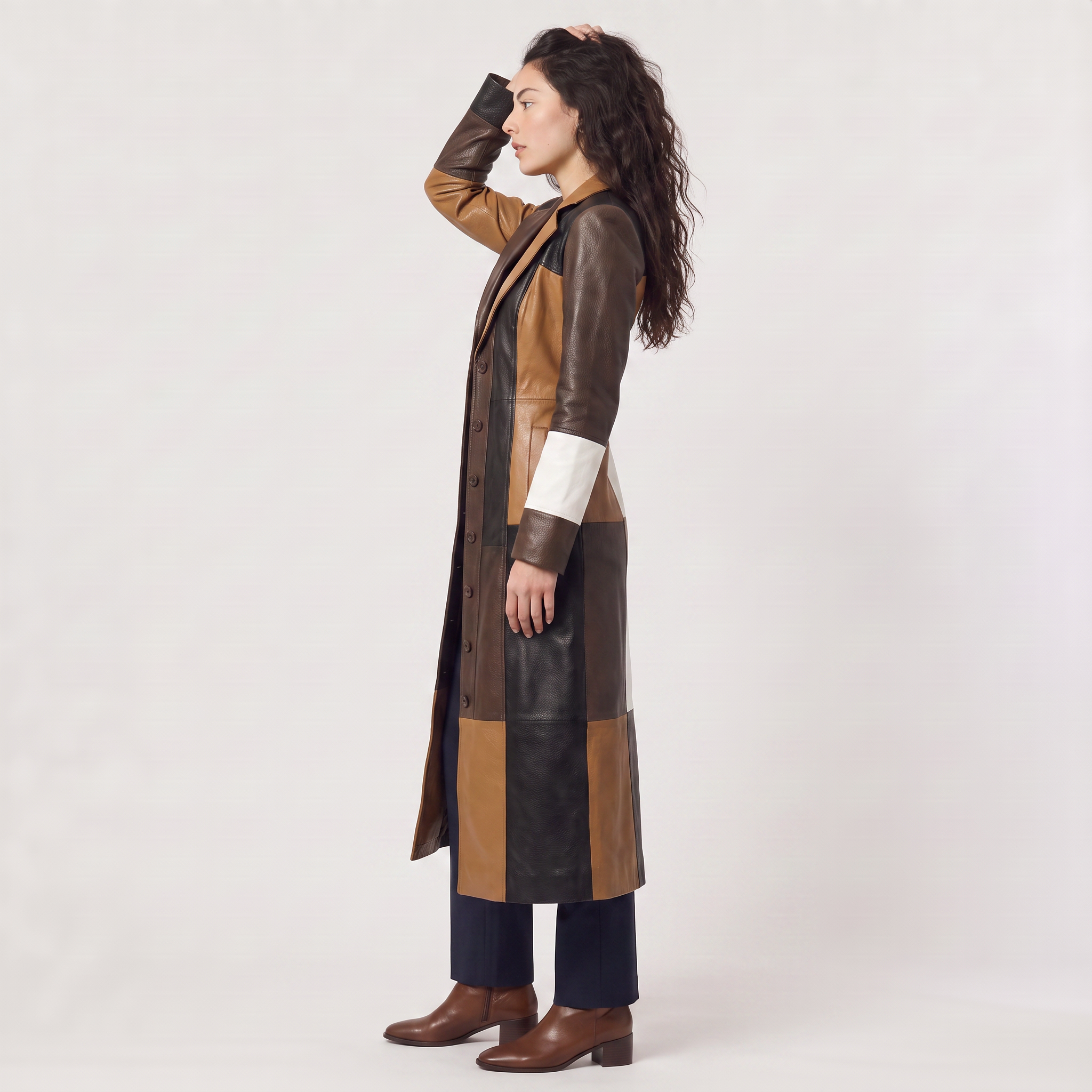 Women's Patchwork Trench Coat